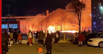 На складе химикатов в США вспыхнул крупный пожар: видео - profile.ru - США - шт.Нью-Джерси