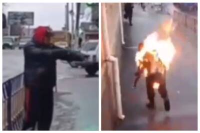 Пришел к стенам полиции: появились детали и видео самосожжения мужчины на Одесчине - politeka.net - Украина - Одесская обл.