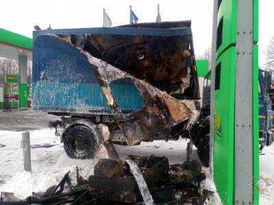 На заправке в Могилеве загорелся грузовой автомобиль - ont.by - Белоруссия