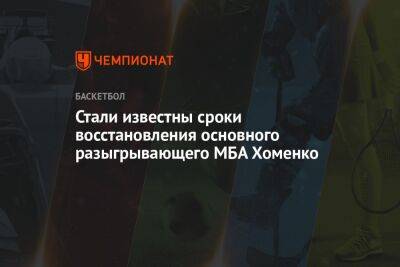 Александр Хоменко - Стали известны сроки восстановления основного разыгрывающего МБА Хоменко - championat.com