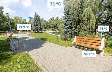 Минск кипит: до скольки градусов прогреваются в полдень тротуарная плитка, лавочки и асфальт - charter97.org - Белоруссия - Минск