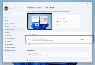 Microsoft удалила возможность переназначения клавиши Copilot в новой тестовой версии Windows 11
