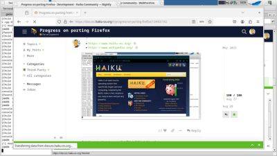 Вторая экспериментальная сборка Firefox для ОС Haiku