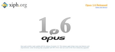 Вышел аудиокодек Opus 1.6