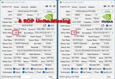 Nvidia выпустила на рынок RTX 5090, RTX 5090D и RTX 5070 Ti без части блоков рендеринга из-за проблемы на производстве
