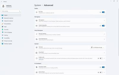 Microsoft сделала доступными новые расширенные настройки для Windows 11