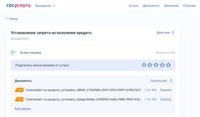 Объединённое кредитное бюро: с 1 марта самозапрет на кредиты через «Госуслуги» активировали 10,5 млн граждан