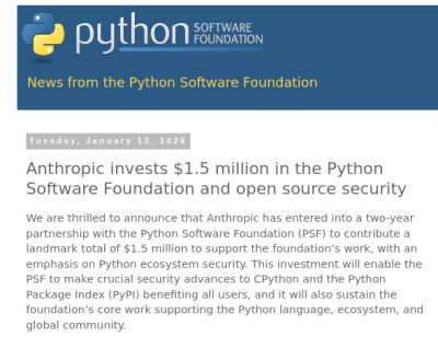denis19 - Anthropic выделила $1.5 млн на развитие проекта Python - habr.com - США