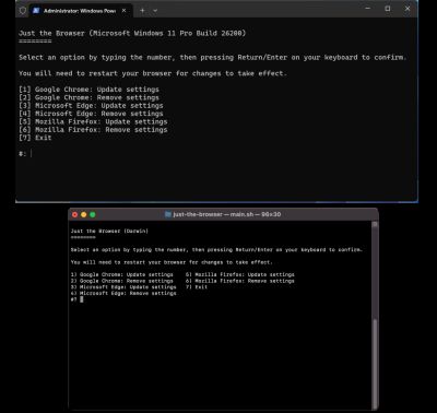 denis19 - Проект Just the Browser удаляет ИИ-опции, отчёты телеметрии, лишний контент и раздражающие элементы из браузеров для ПК - habr.com - Microsoft