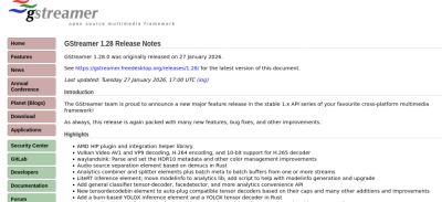 denis19 - Выпуск мультимедийного фреймворка GStreamer 1.28 - habr.com