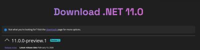 Вышла .NET 11 Preview 1